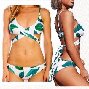 Cupshe Green Leaf Bikini Set